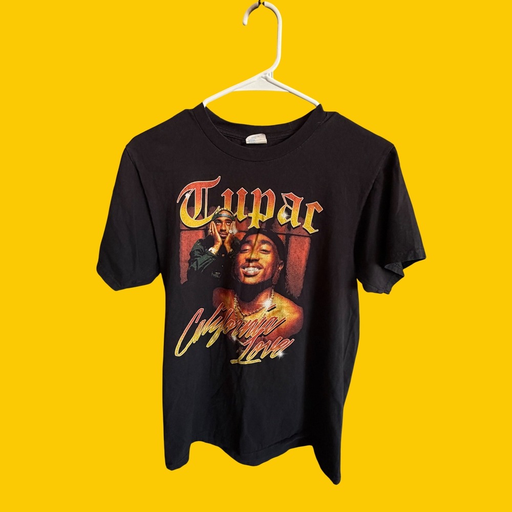 Tupac Shakur California Love Graphic T-Shirt Black Small Rap‎ Tee Streetwear